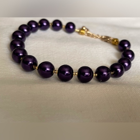 Druk Purple and 14kt Gold Fill Beaded Bracelet - Picture 6 of 6